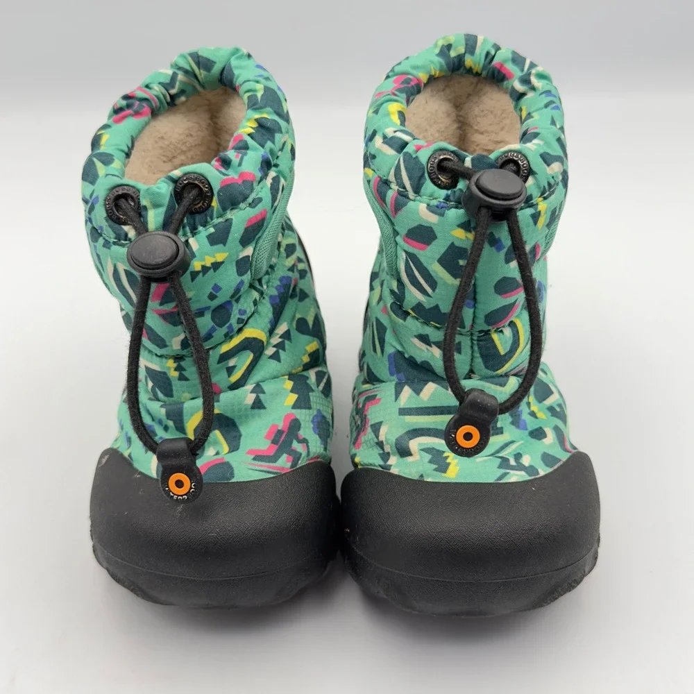 Bogs BMOC Snow Adventure Kids Teal Geometric Waterproof Winter Boots Size 7